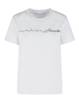 Moncler Maglietta in cotone bianco