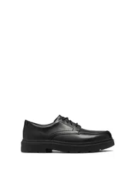 Leather Lace-Up Derby Shoes (3-7 Large) Black male