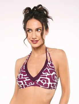 Sujetador de bikini jani top foam copa b, contorno ajustable y tirante cuell - Red Point - FashionsVida