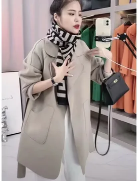 Trend Luxury Design-Forward Wool Coat Women's Trench Coat Belt Pockets Spring Autumn Tweed Jacket New Womens Fur Coat Solid - Aliexpress - FashionsVida