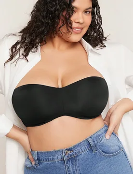 Sujetador básico de media copa minimizador para boda con comodidad holgada sin tirantes y sin forro, como lencería exterior para mujer - Shein - FashionsVida