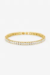 Gold Plated Luxe Tennis Bracelet - Gold - Size: One Size