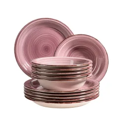Teller-Set, Steingut Lumaca lila
