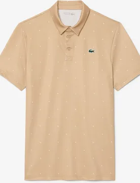 Polo de hombre de golf de corte regular con estampado en blanco de manga corta - Lacoste - FashionsVida