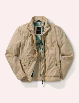Oasen Blouson, normale Größen#untersetzte Größen, Farbe Beige, 60, 100% Baumwolle jede Jacke ein Unikat Herren - Walbusch - FashionsVida