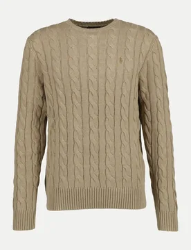 Polo Zopfstrick-Pullover mit Logo-Stick Beige XL - Ralph Lauren - FashionsVida