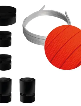 Cables Kit D´éclairage Wiggle Filé System Cf15 5 M 5 Unités Black / Neon Orange One Size - Creative - FashionsVida