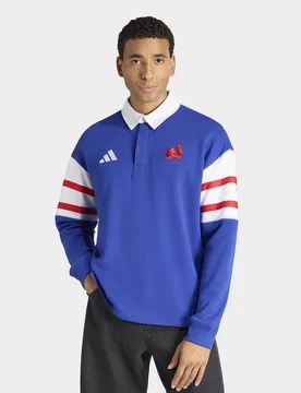 Mens Polo Heritage Ffr - Maglietta Polo Di Rugby Ffr (maniche Lunghe) - Blu, blu blu Uomo taglia S - Adidas - FashionsVida
