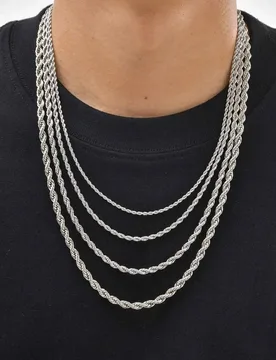 Vnox 2/3/4/5mm Wide Twist Rope Chain Necklace for Men Women, Waterproof Stainless Steel Unisex Chain, Vintage Solid Metal Collar - Aliexpress - FashionsVida
