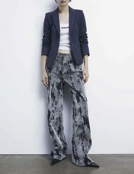Blazer sfiancato blu a due bottoni in misto cotone - Patrizia pepe - FashionsVida