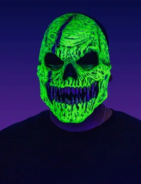 Maske Dämonenskelett, grün, Erwachsene - KARNEVAL-MEGASTORE - FashionsVida