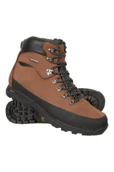 Quest' Mens Walking Boots Isogrip Outsole Waterproof Hiking Shoes Brown Leather - Size Uk 11