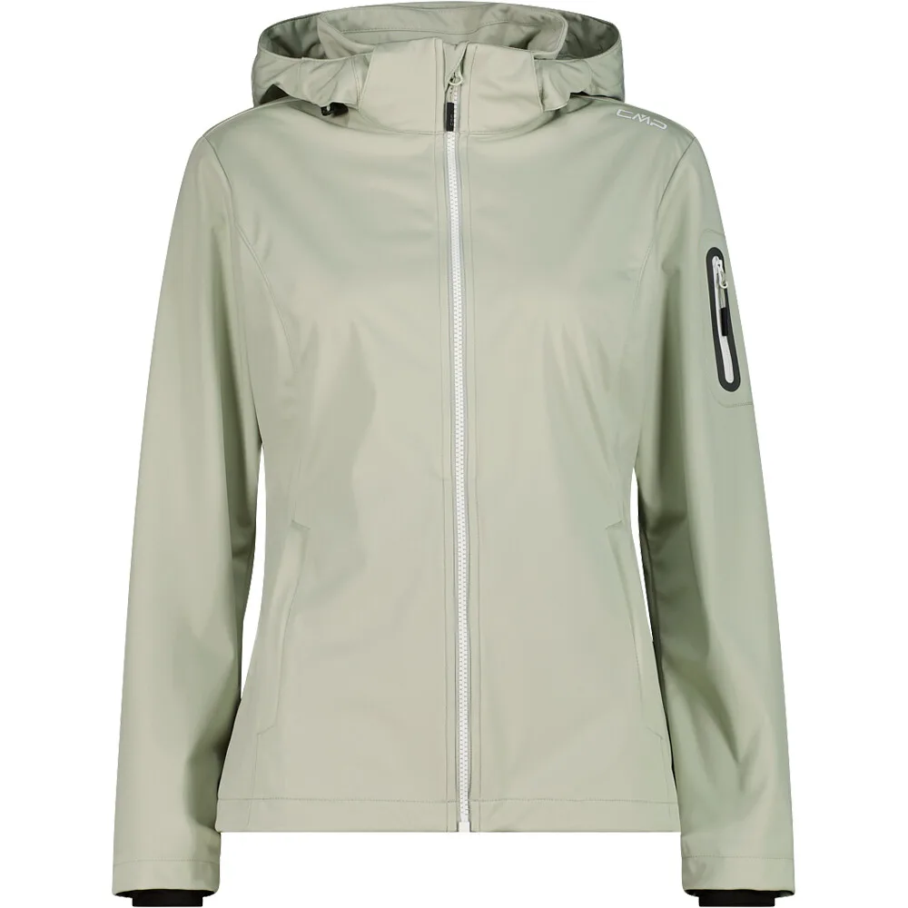 Woman jacket zip hood chaqueta softshell mujer Verde (48) - CMP - FashionsVida