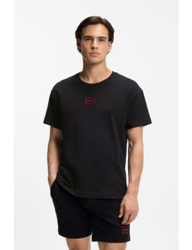 Para hombre. 50525236 Camiseta de algodón elástico con logo estampado (L), Casual, Manga corta