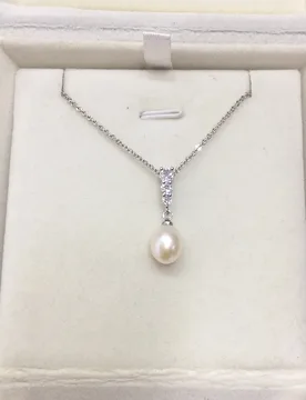 AAAA Quality 7-8mm Rice Shape Freshwater Pearl Pendant for Women 40cm 5cm Extend Chain Water Droplet Pendant Fashion Jewelry - Aliexpress - FashionsVida