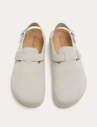Suede Backstrap Mules Light Grey male