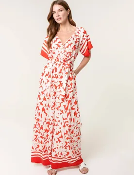 Women's Elasticated Waist Orange Short Sleeve Slip On V-neck Jumpsuit Size: Small - Orange - Size: S - Blue Vanilla - FashionsVida