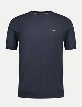 Gestricktes T-Shirt Blau XXL