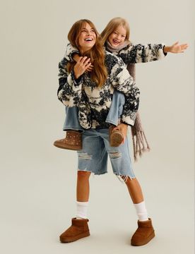 Giacca sherpa con colletto alto e cerniera - multicolor