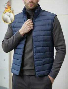 Chaleco acolchado sin mangas para hombre, ligero, con cremallera y cuello alto, casual, para otoño/invierno y deportes - Shein - FashionsVida