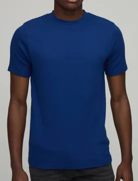 Herren Slim Fit Waffel T-Shirt Navy Größe XL - boohooMAN - FashionsVida