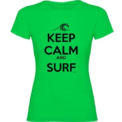 T-shirt à Manches Courtes Keep Calm And Surf Light Green S