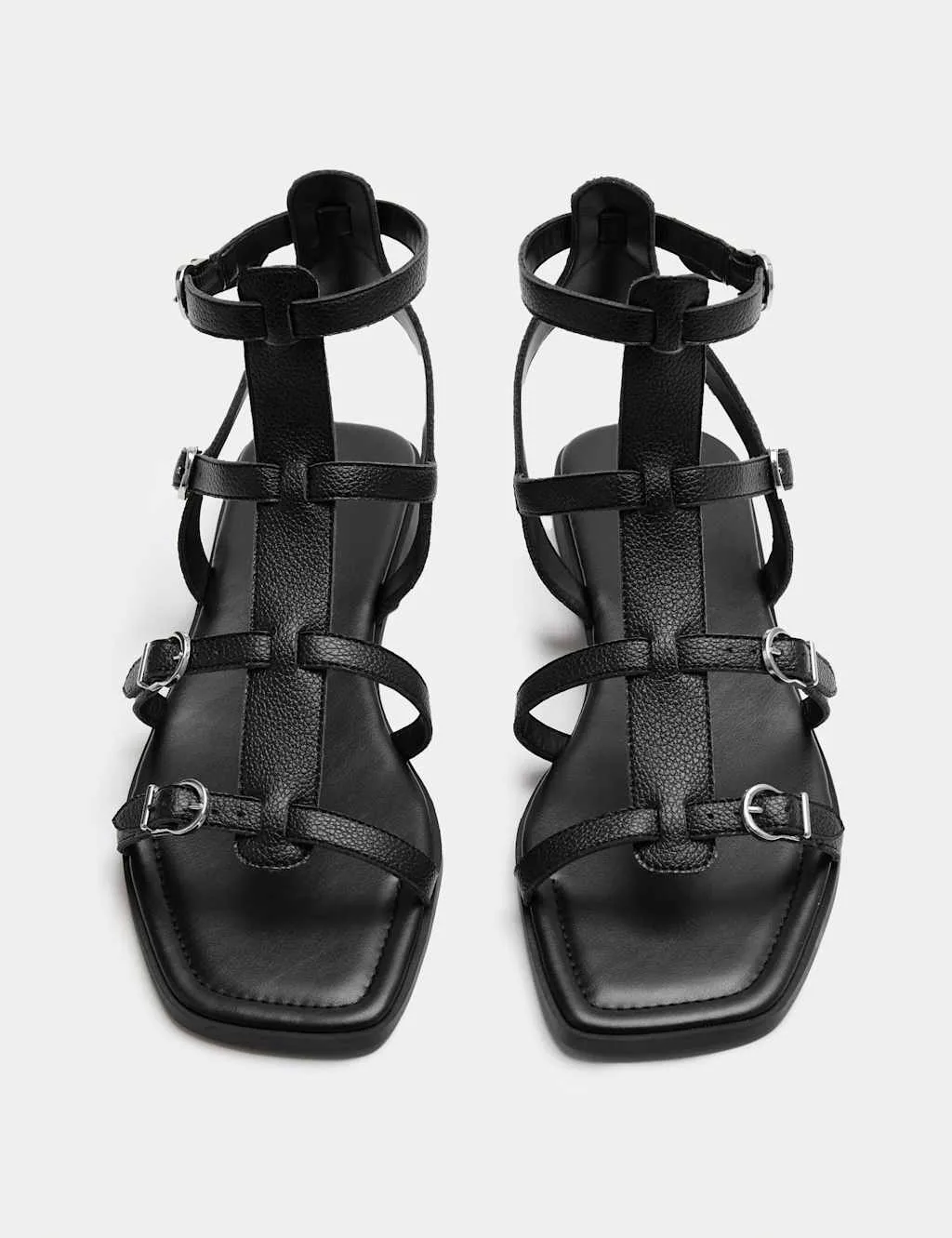 Strappy Flat Gladiator Sandals Black female - M&S - FashionsVida