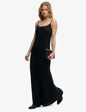 Superdry Damen Bias Cut Maxi-slip-kleid Black - Größe: 36 - 54.99 - FashionsVida