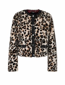Chaqueta de imitación de piel marrón claro 40
