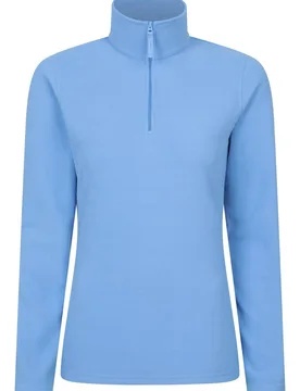 Women's Camber Half Zip Pullover Antipill Fleece Top in Bright Blue Size: 2XS - Bright Blue - Size: 2XS - Mountain Warehouse - FashionsVida