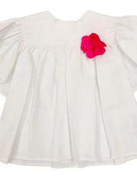 Blusa Bianca C/fiore Fuxia E24489 - Nanan - FashionsVida