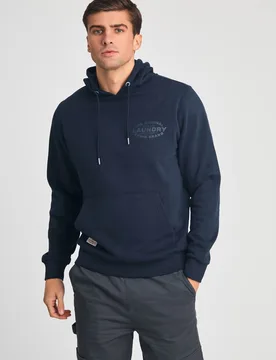 Printed Mens Hoody with Drawcord - Tokyo Laundry - FashionsVida