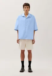 Oversized Resort Hemd aus Baumwolle Blau XXL