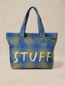 Checked Tote Bag Green Mix female - White stuff - FashionsVida