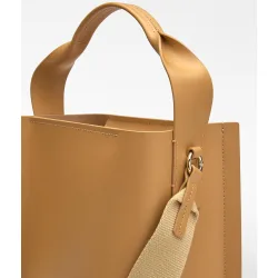 Bolso de mano de mujer tipo bucket asimétrico Mica de piel