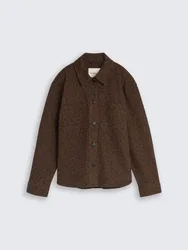 S denim leo print blazer female