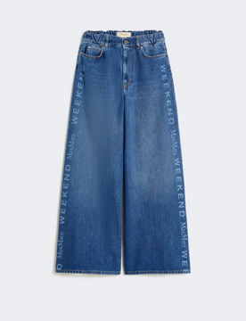 Jeans gamba larga donna blu medio