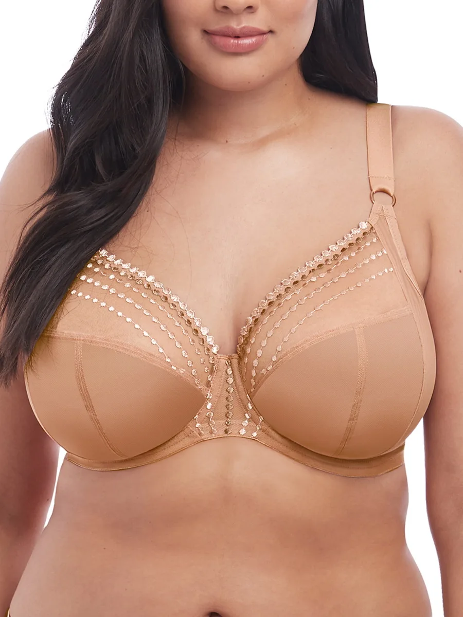 Womens Matilda Plunge Side Support Bra - Beige Polyamide - Size 32h - Elomi - FashionsVida