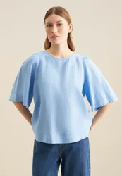 Shirtbluse Uni Blau 34