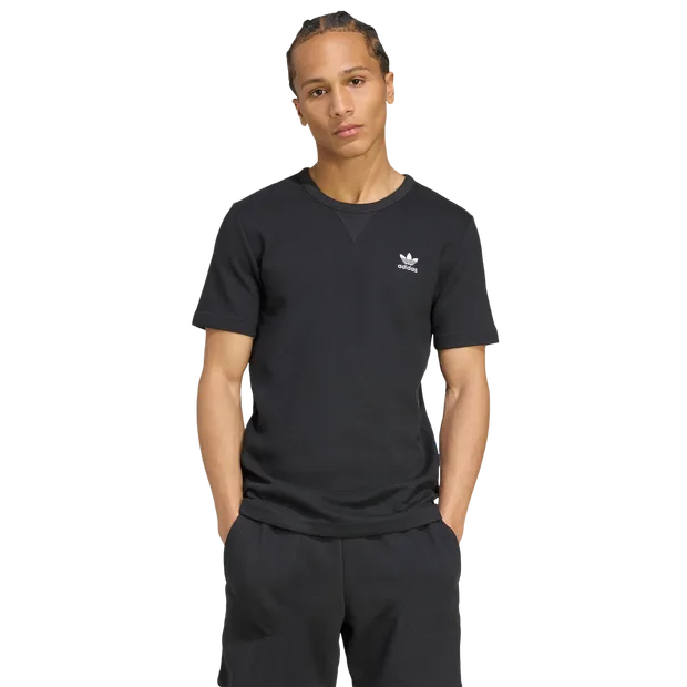 Essentials Men T-Shirts - Black - Size M - Cotton Jersey - Black - Size: Medium - Adidas - FashionsVida