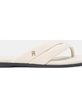 Sandalia plana de piel con logo - Tommy Hilfiger - FashionsVida