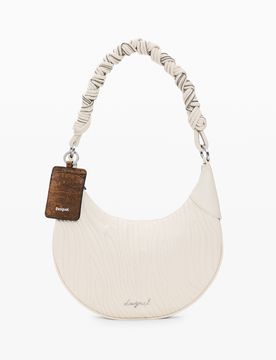 Bolso mediano ovalado grabados, Mujer, Poliuretano, Blanco, U