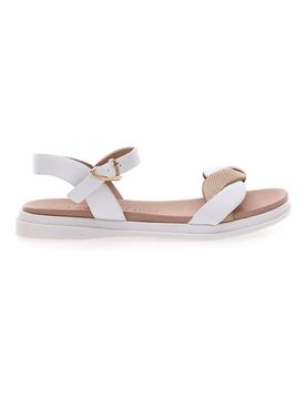 Sandali bianchi con cinturino e suola morbina 0242 34