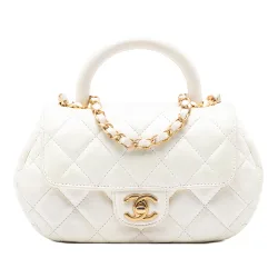 CC Quilted Lambskin Top Handle Bag