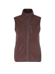 Gilet in pile da donna Ajaccio Jacquard rosso scuro 40