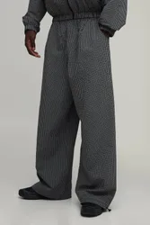 Herren Extrem Weite Fallschirmhose Mit Karomuster Aus Nylon Black Größe XS