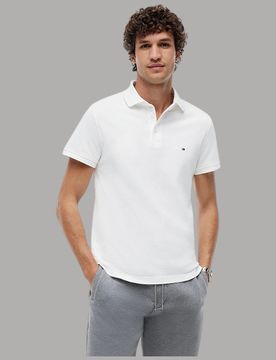 Polo Uomo Slim Fit Biologico Flex Bianca