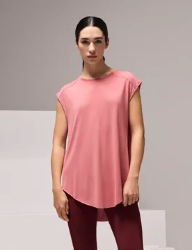 Camiseta de manga corta de modal con mesh de training de mujer - Boomerang - FashionsVida