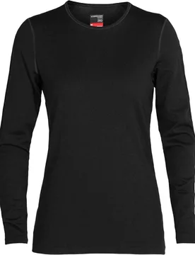 Première couche en laine de mérinos - W Merino 260 Oasis LS Crewe Black en Laine - Taille S - Noir - Icebreaker - FashionsVida