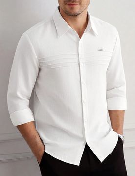 Camisa de mezclilla para hombre de un solo pecho, casual y versátil para uso diario